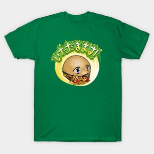 Kawaii Grease Beast (Green), cute anime chibi burger T-Shirt